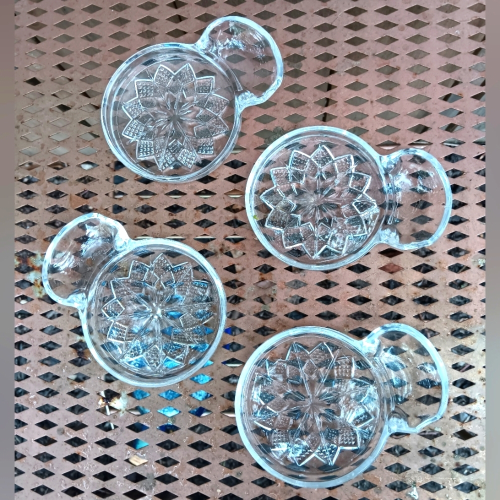 Vtg Fostoria Glass Coasters spoon rests tea bag lemon slice